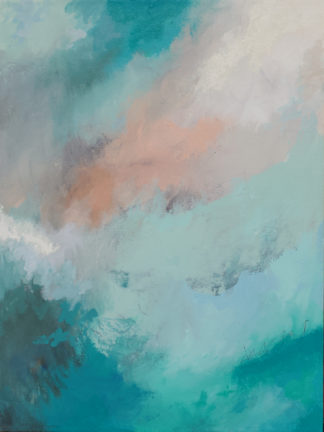 abstract teal painting