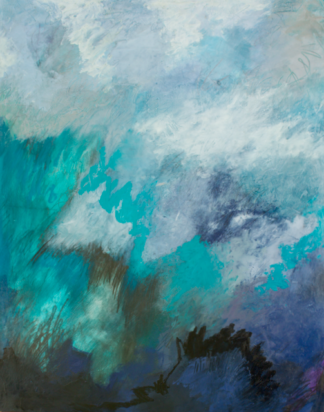 oil painting teal blue